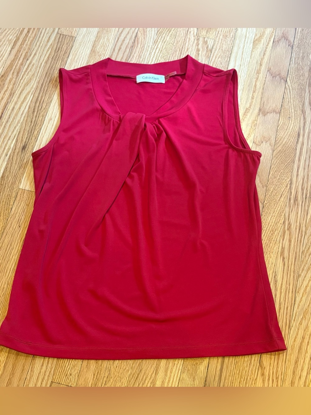 Calvin Klein Crimson Twist-Neck Sleeveless Camisole